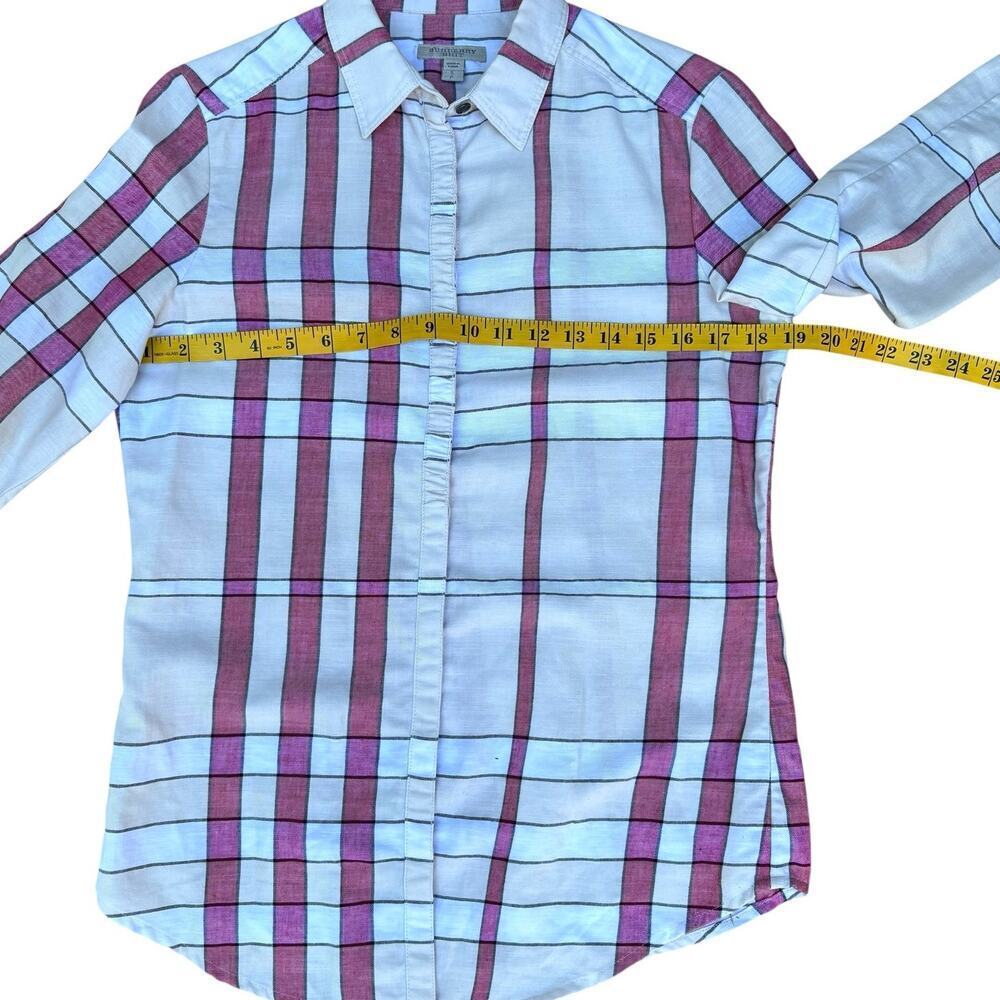 Burberry Brit Women’s Button Up Plaid Shirt Size S 3/4 Sleeve Tartan - Picture 4 of 9